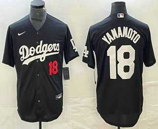 Men's Los Angeles Dodgers #18 Yoshinobu Yamamoto Number Black Stitched Cool Base Nike Jersey,We sell and wholesale Men's Los Angeles Dodgers #18 Yoshinobu Yamamoto Number Black Stitched Cool Base Nike Jersey on line form chian!